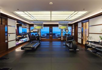 Fully equipped gym onboard superyacht charter SOPHIA