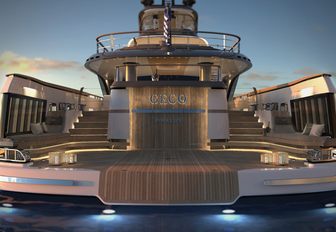 the spacious swim platform of superyacht geco