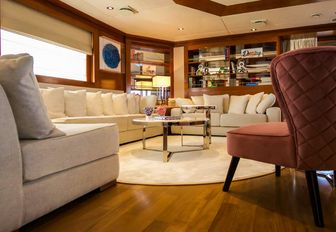 Salon seating area on superyacht ASPIRE