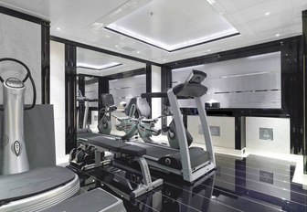 Gym on superyacht Silver Angel