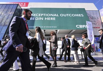 MIPIM delegates outside the Palais des Festival in Cannes 