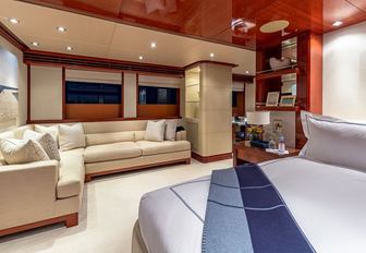 Charter yacht PISCES master cabin with seating