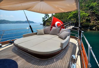 oversized sun pad on the aft deck of luxury yacht Aria I 