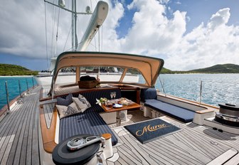 The aft deck of sailing yacht MARAE