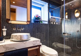 Charter yacht KING BENJI ensuite with sink unit