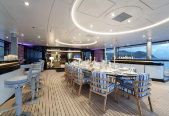 Superyacht charter WHISPER alfresco dining area