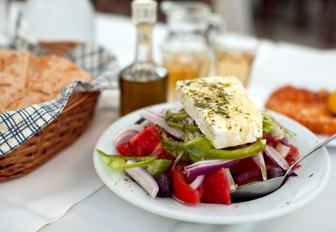 Greek salad with feta cheese