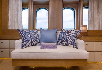 Comfortable seat in front of windon on Superyacht BACA