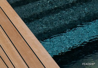 Charter yacht BREAKTHROUGH teak by swimming pool