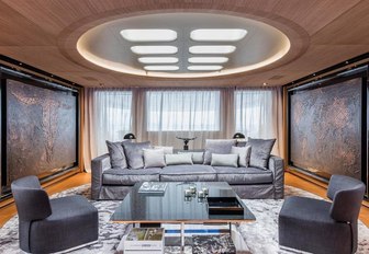 A master salon of luxury yacht M/Y SUERTE