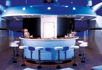 horse-shoe shaped bar on sundeck of motor yacht SARAH 