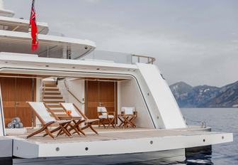 Charter yacht LASATA swim platform and loungers