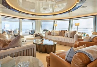 Main salon on superyacht EXCELLENCE