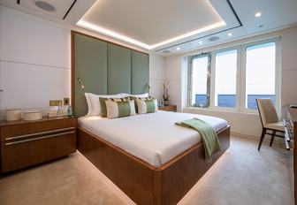 Charter yacht ROMA guest cabin with central double berth