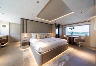 Charter yacht WHITE STAR master cabin overview