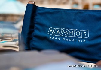 Branded Nammos chair in Baja Sardinia