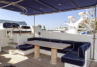 The exterior of superyacht HARMONYA