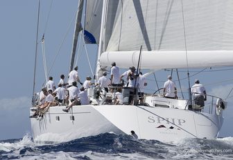 superyacht SPIIP in action before winning the Superyacht Challenge Antigua 2017