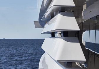 The innovative shapes on the exterior of luxury yacht JOY