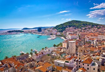View over the breathtaking UNESCO site of Diocletian's Palace in Split, Croatia