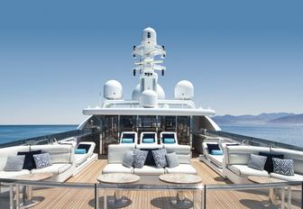 lounging options available on sundeck of charter yacht TITANIA 