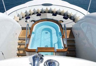 Aft deck pool on luxury yacht WHEELS