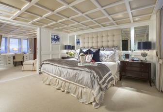 The guest accommodation available on board superyacht RHINO