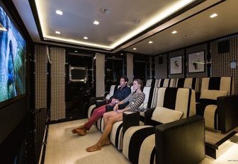 The home theater featured on board superyacht AXIOMA