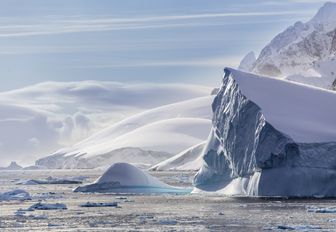 Ice floes and bergs in Antarctica