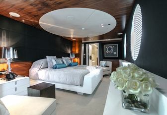 one of two master suites on board charter yacht KATINA