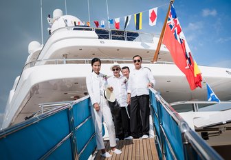 on board a yacht at the Thailand Yacht Show