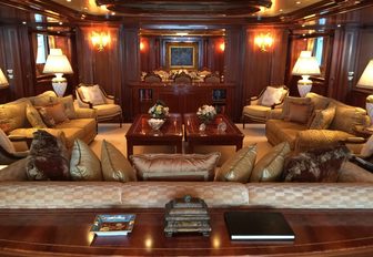 The main salon of luxury yacht APOGEE