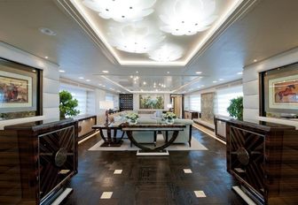 The main salon of luxury yacht SCORPION