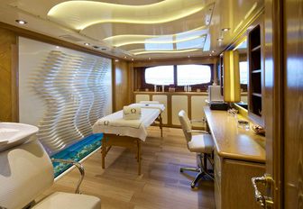 the lucxurious and sumptuous spa facilities on charter yacht o'mega