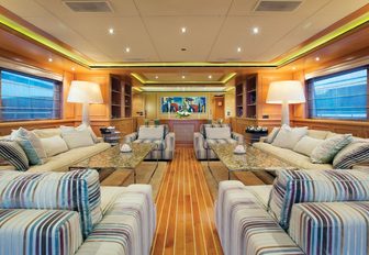 The main salon of luxury yacht HANA