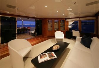 club lounge where cigar collection is found on board superyacht ‘The Wellesley’