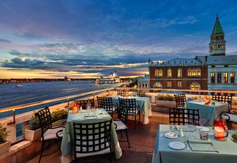 beautiful restaurant setting of Hotel Danieli in Venice, Italy