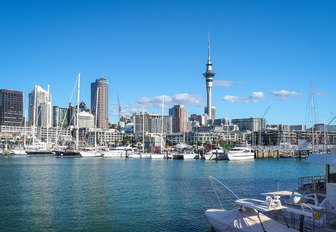 Auckland in New Zealand as seen from the water