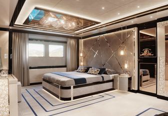 Elegant master suite onboard new super yacht Stefania