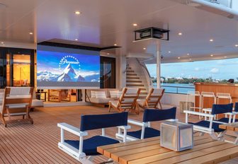 Outdoor cinema on board luxury superyacht B2
