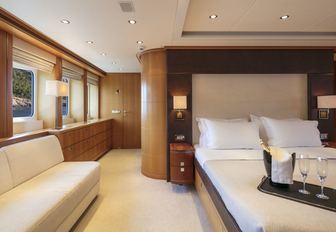 sophisticated master suite aboard motor yacht L’EQUINOX