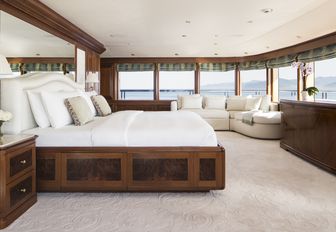 master suite with stunning views and classical styling on board superyacht TITANIA 