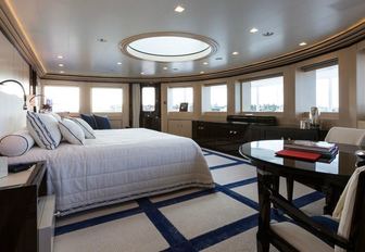The master cabin on board luxury yacht AXIOMA