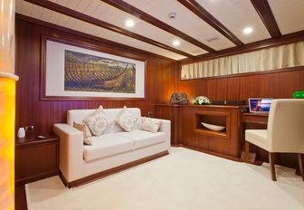 lounge area in the master suite aboard sailing yacht REGINA 