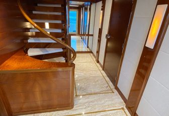 Stairs on superyacht Chasing Daylight