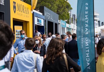 Visitors milling at the Monaco Yacht Show 2021