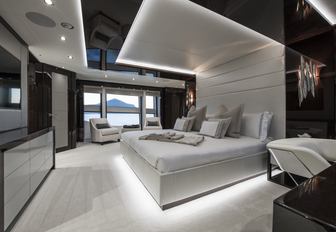 lavish bedroom cannes yacht charter aboard Berco voyager