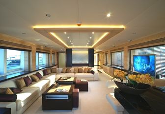 The main salon of luxury yacht TATIANA