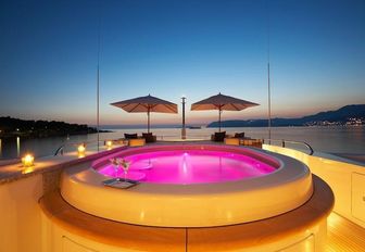 The lighting inside the Jacuzzi of charter yacht Andreas L