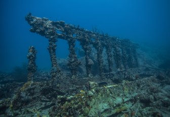 shipwreck of the RMS Rhone, one of the best diving sites in the British Virgin Islands near Salt Island